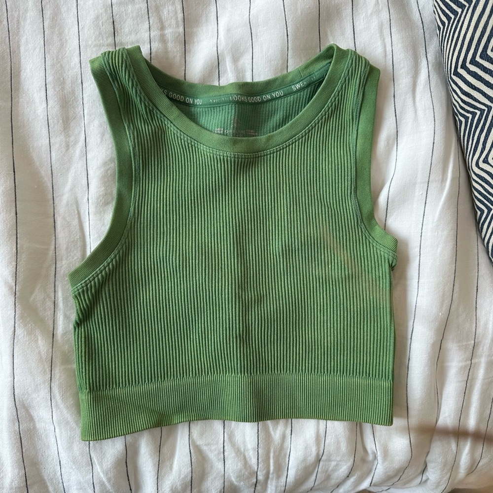 Aerie Green Ribbed Tank Top